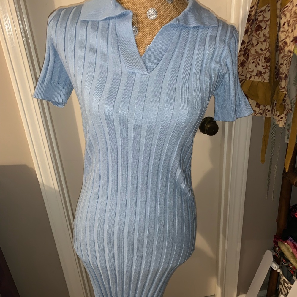 Blue tight fitting dress